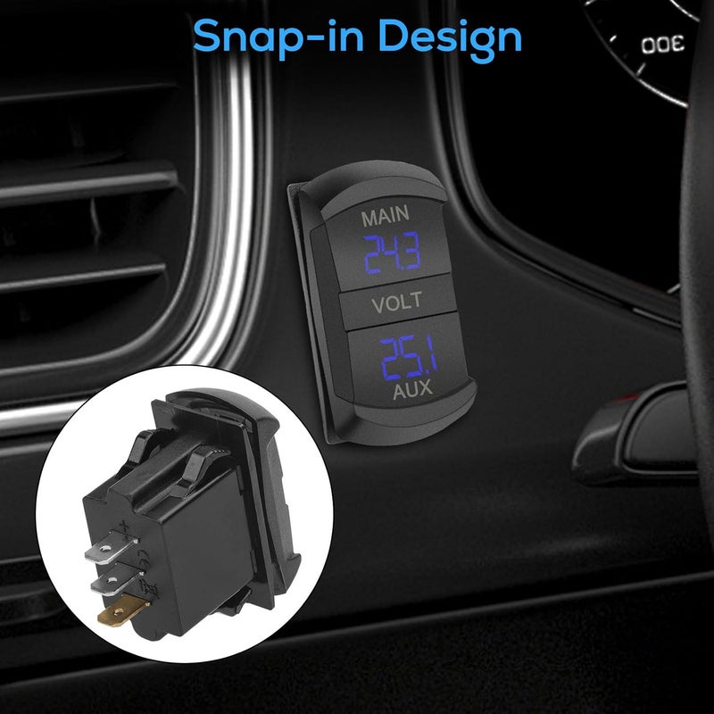 Linkstyle Double LED Digital Voltmeter, 12V Voltmeter Gauge, Dual Voltage Meter, Voltage Gauge Battery Monitor for Car - Image 3